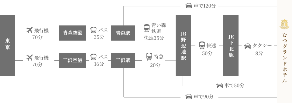 飛行機をご利用の方